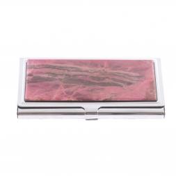 Карманная визитница из камня родонит