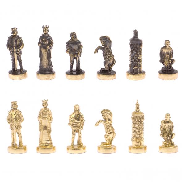 Шахматы бронзовые &amp;quot;Европейские&amp;quot; доска 32х32 см змеевик 125597