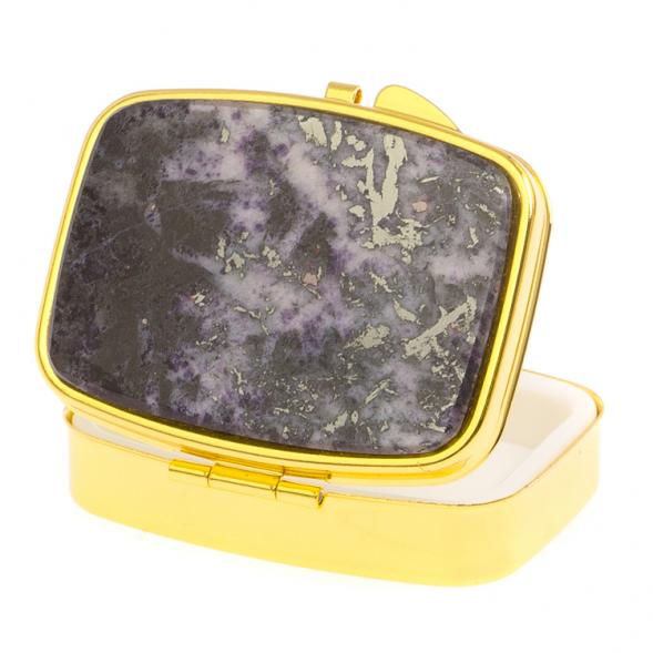 Таблетница на 2 отделения камень гетчеллит цвет золото 126270