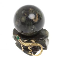 Шар 4,5 см на подставке &amp;quot;Ящерица&amp;quot; из лабродарита