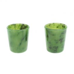 Набор стопок 2 шт из нефрита 4х4х4,5 см 30 мл