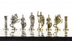 Шахматы с металлическими фигурами &amp;quot;Римские воины&amp;quot; доска 44х44 см мрамор