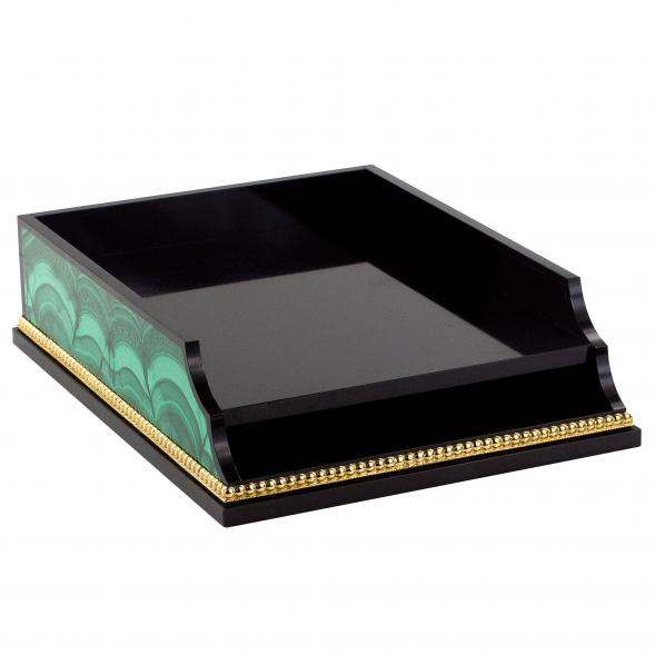 Лоток для бумаги А4 из малахита 120906