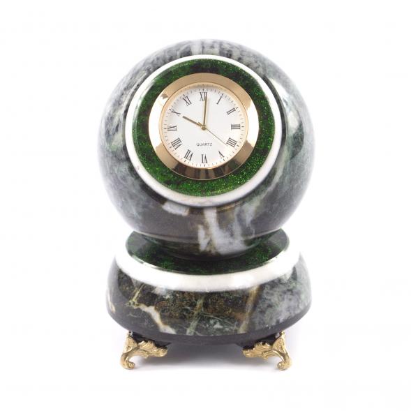 Настольные часы &amp;quot;Шар Антистресс&amp;quot; камень змеевик 9,5 см 121399