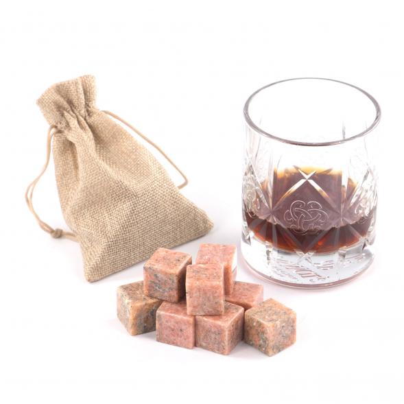 Камни для охлаждения виски 9 кубиков розовый мрамор 121586