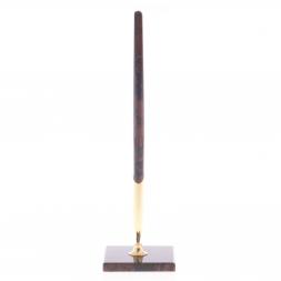 Ручка из обсидиана на подставке коричневая