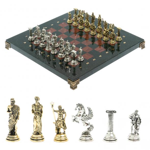 Шахматы &amp;quot;Подвиги Геракла&amp;quot; доска 28х28 см лемезит змеевик 122702