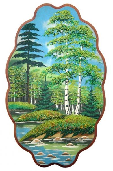 Панно овальное &amp;quot;Лето&amp;quot; 30х19 см каменная крошка 119547