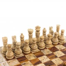 Шахматы "Узоры" доска 30х30 см оникс ракушечник