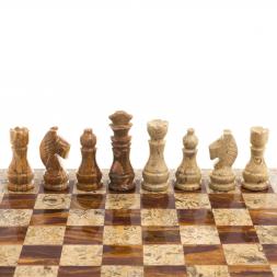 Шахматы "Узоры" доска 30х30 см оникс ракушечник