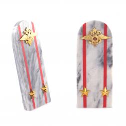 Сувенир "Погон Подполковник МВД" камень мрамор