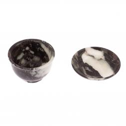 Чайная пиала и блюдце из мрамора