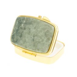 Таблетница на 2 отделения жадеит цвет золото