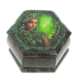 Каменная шкатулка &amp;quot;Хозяйка медной горы&amp;quot; 14х12,5х7 см