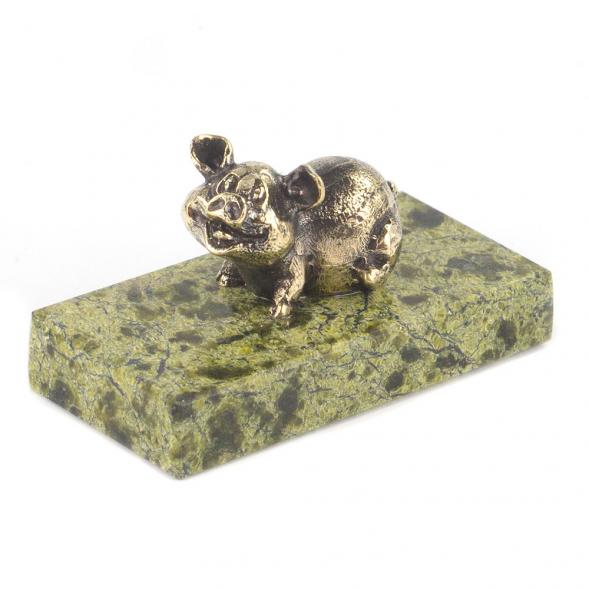 Статуэтка &amp;quot;Поросенок малый&amp;quot; из бронзы и змеевика 119354