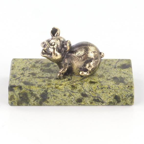 Статуэтка &amp;quot;Поросенок малый&amp;quot; из бронзы и змеевика 119354
