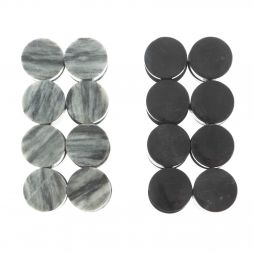 Фишки для игры в нарды 25 мм серый мрамор и змеевик