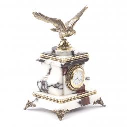 Каменные часы из мрамора и бронзы "Орел"