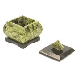 Шкатулка для украшений камень змеевик 5,5х5,5х6,5 см