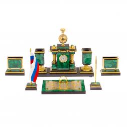 Письменный набор из малахита &amp;quot;Держава&amp;quot; Златоуст