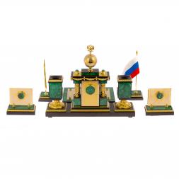 Письменный набор из малахита &amp;quot;Держава&amp;quot; Златоуст