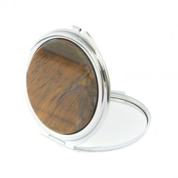 Зеркальце круглое из тигрового глаза цвет серебро