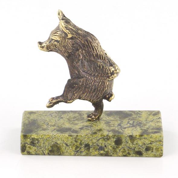 Статуэтка &amp;quot;Поросенок шагает&amp;quot; бронза змеевик 119355