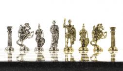 Настольные шахматы &amp;quot;Римские воины&amp;quot; 44х44 см из камня мрамор змеевик