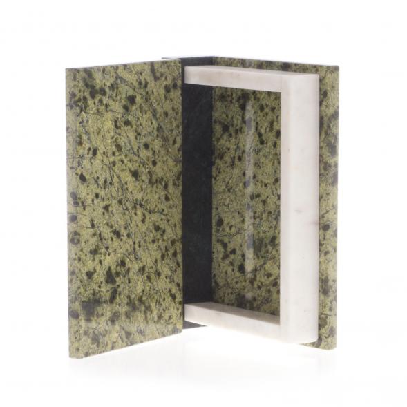 Шкатулка в виде книги &amp;quot;Книжка&amp;quot; камень змеевик 13х17,5х4 см 122152