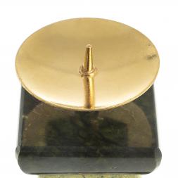 Подсвечник из змеевика с ящерицей 5х5х16 см