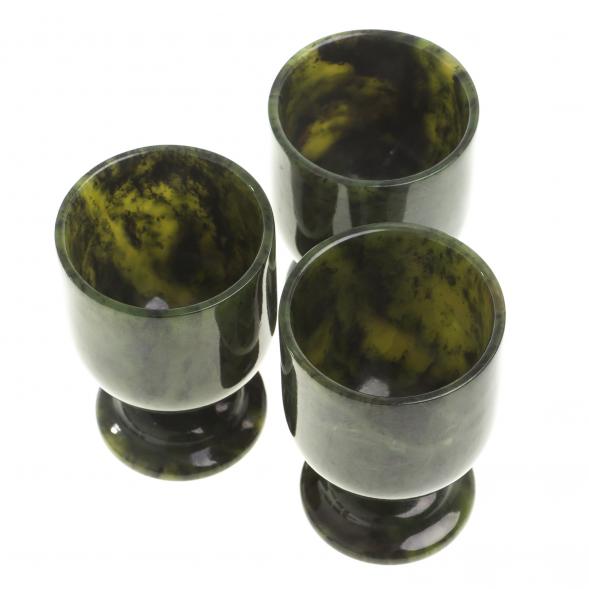 Набор рюмок из нефрита 3 шт 40мл 4,3х6,5 см 123710