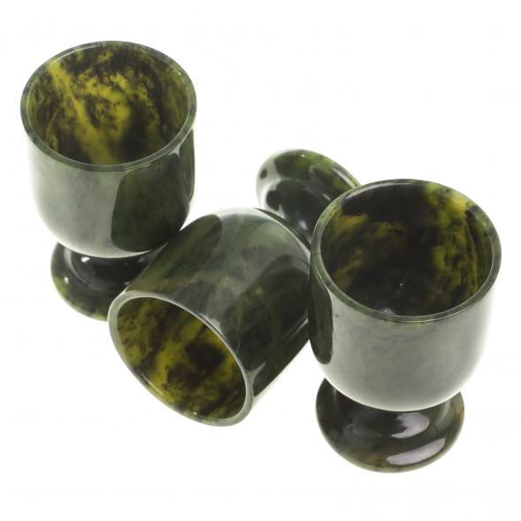 Набор рюмок из нефрита 3 шт 40мл 4,3х6,5 см 123710