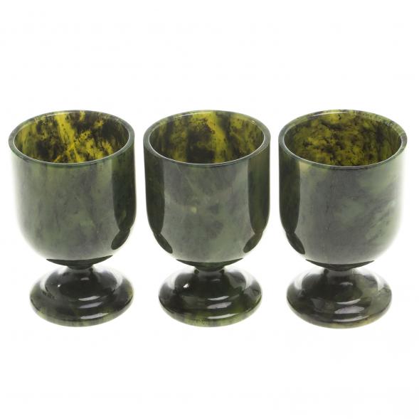 Набор рюмок из нефрита 3 шт 40мл 4,3х6,5 см 123710