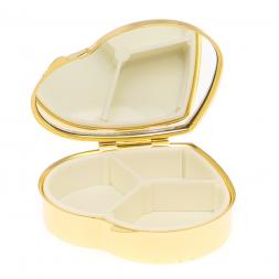 Таблетница &amp;quot;Сердце&amp;quot; на 3 отделения камень актиновит цвет золото