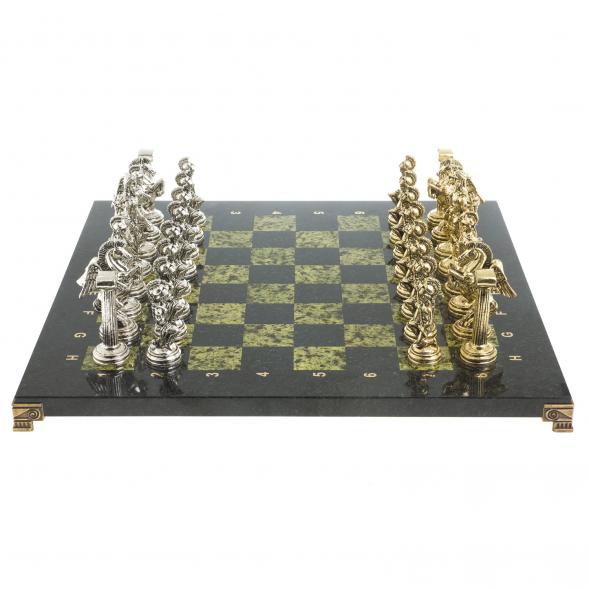 Шахматы &amp;quot;Восточные&amp;quot; доска 40х40 см змеевик фигуры металлические 122622