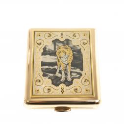 Портсигар с гравюрой &amp;quot;Волк&amp;quot; Златоуст