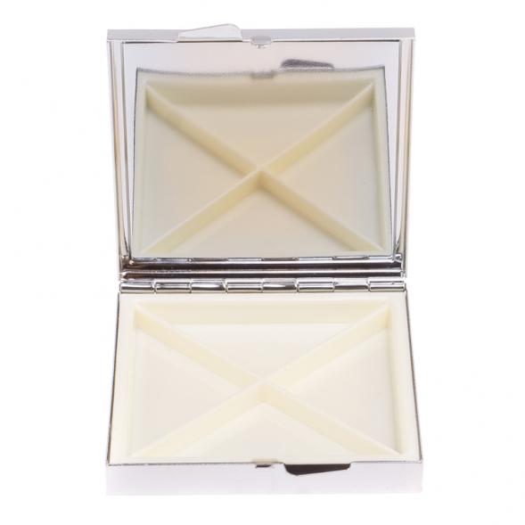 Таблетница на 4 отделения с ящерицей камень змеевик цвет серебро 125994