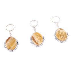 Складное зеркало брелок из оникса овальное