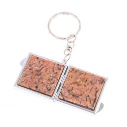 Складное зеркало брелок из камня пегматит квадратное