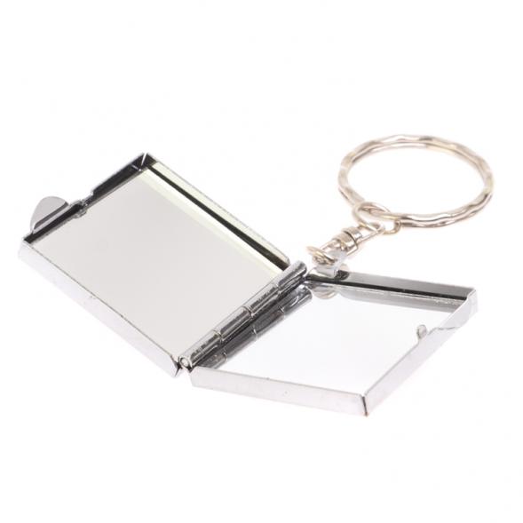 Складное зеркало брелок из камня пегматит квадратное 126658