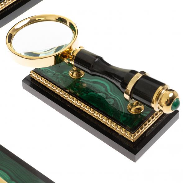 Письменный набор &amp;quot;Держава&amp;quot; из малахита Златоуст 129627