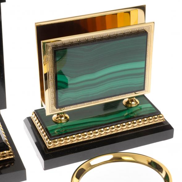 Письменный набор &amp;quot;Держава&amp;quot; из малахита Златоуст 129627