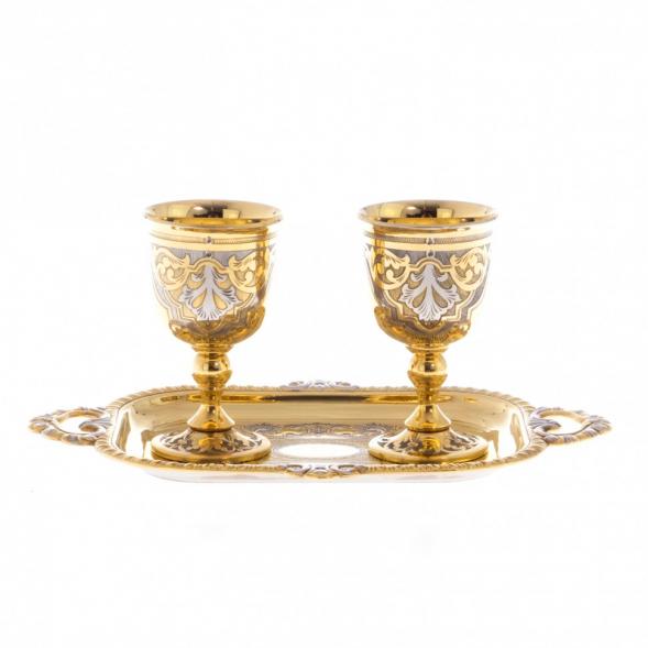 Набор для ликёра &amp;quot;Дуэт&amp;quot; 2 рюмки на подносе Златоуст 122192