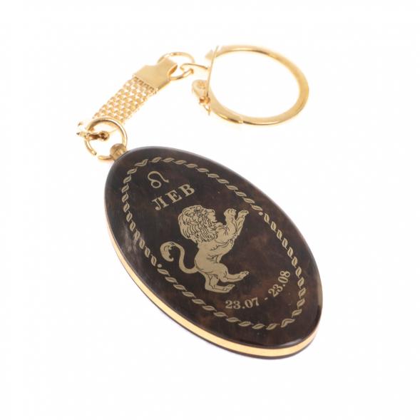 Брелок знак зодиака &amp;quot;Лев&amp;quot; камень обсидиан 123074