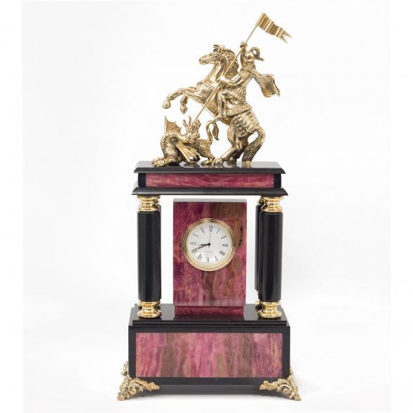 Часы &amp;quot;Георгий Победоносец&amp;quot; большие родонит бронза 116627