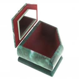 Шкатулка Хозяйка медной горы змеевик 11х9х6,5 см