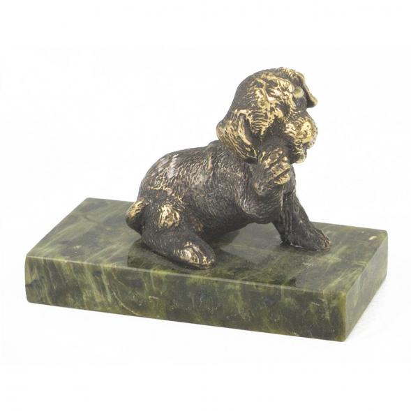 Статуэтка &amp;quot;Собачка малая №12&amp;quot; из бронзы и змеевика 118766