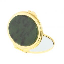 Зеркальце овальное из нефрита цвет золото