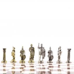 Сувенирные шахматы &amp;quot;Римские воины&amp;quot; доска 44х44 см камень лемезит