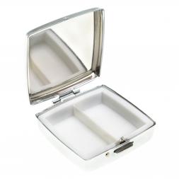 Таблетница на 2 отсека камень лиственит цвет серебро